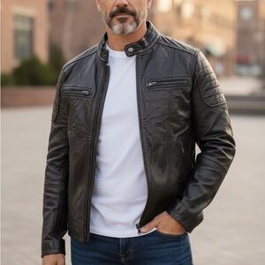Men's Classic Black Leather Jacket